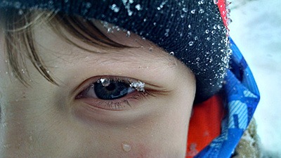 Snow on eyelash